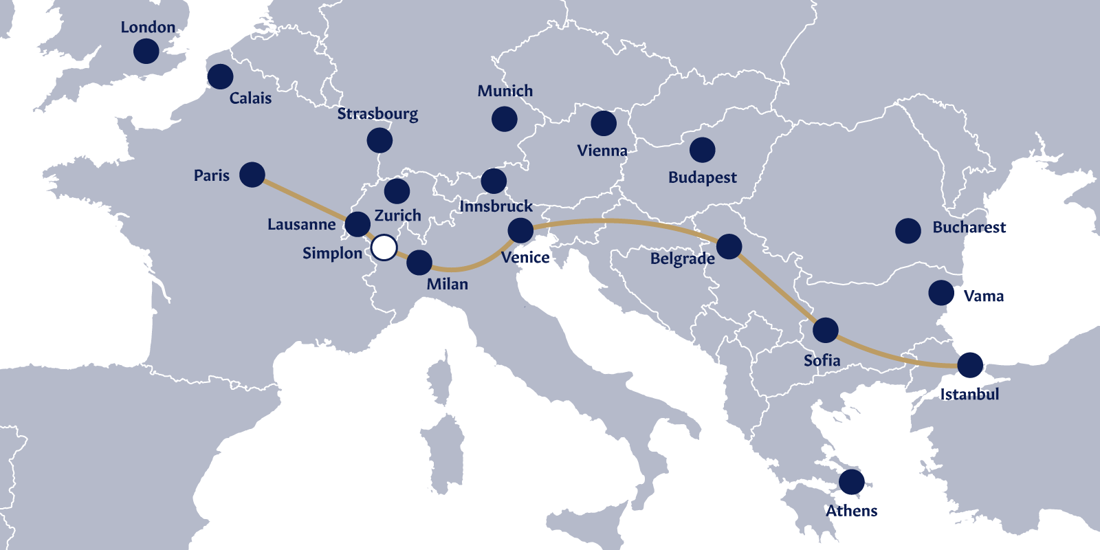 Simplon Venice Orient Express Route