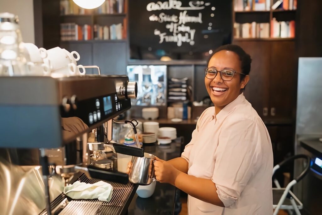 Barista Enjoying His Job